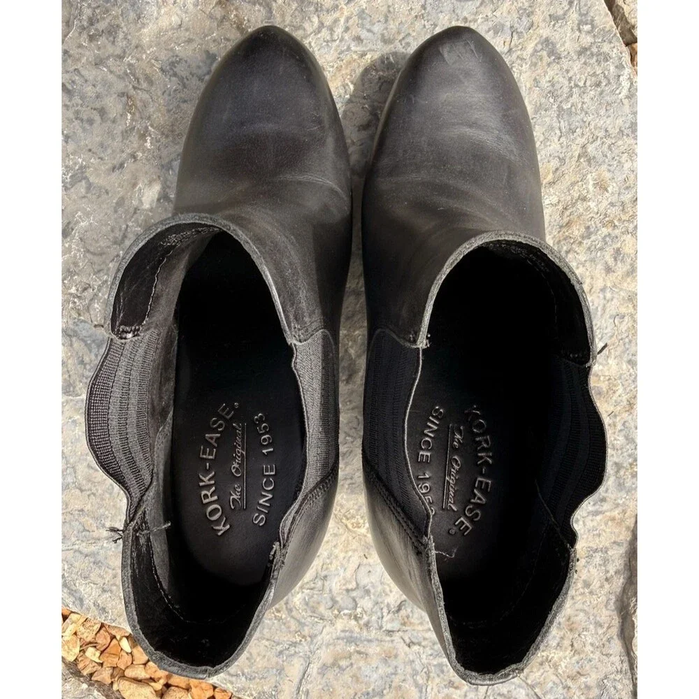 Kork Ease Shirome Chelsea Bootie Women Size 7.5 M Black Leather Ankle Boot